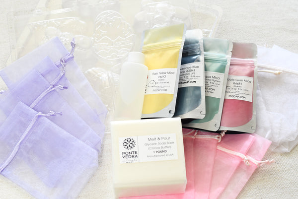 DIY soap making kit with colors and fragrances